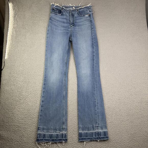 rag & bone Denim - Rag & Bone Peyton Mid-Rise Bootcut Frayed Hem & Waist Blue Jeans Women's 24x30